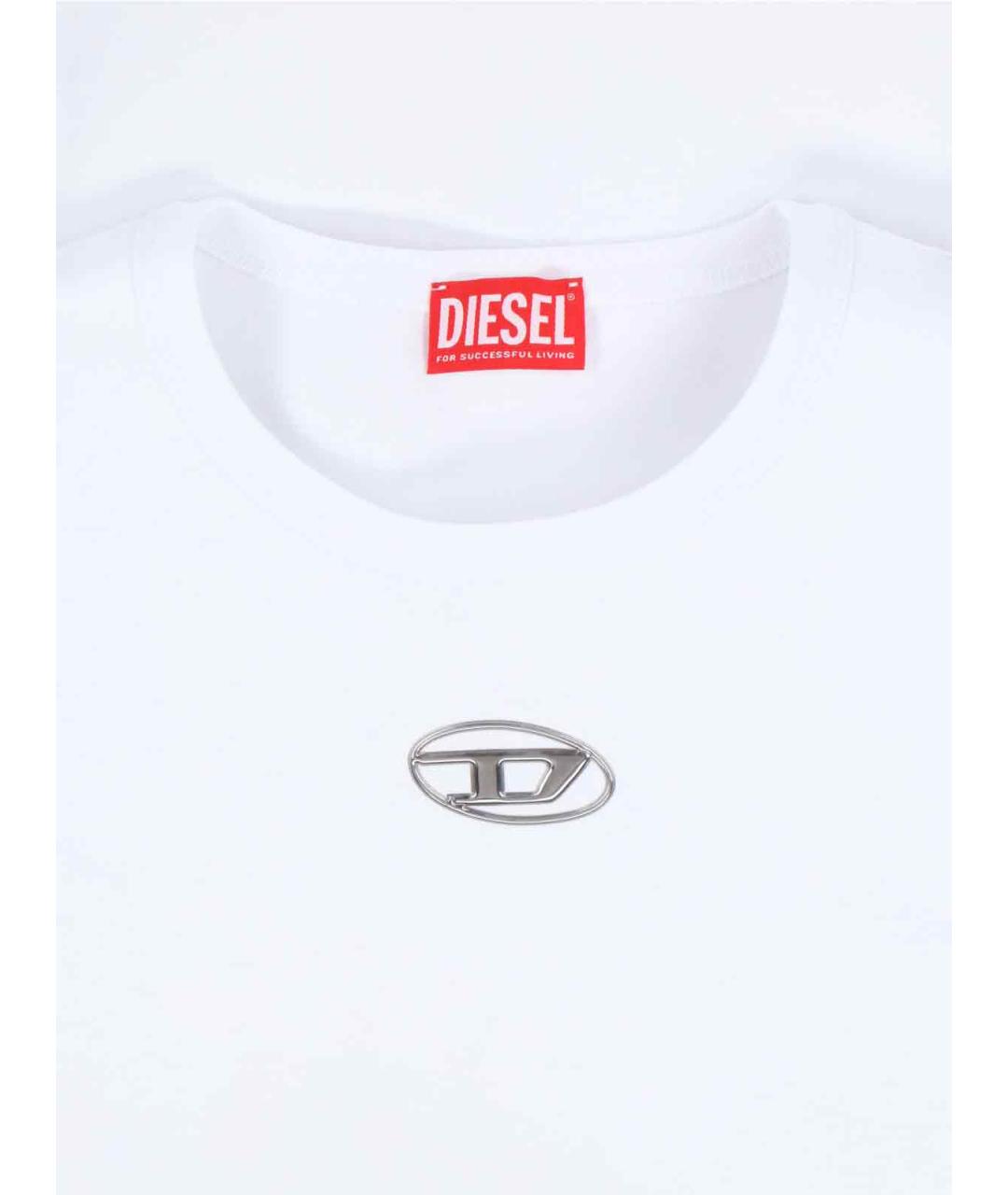 DIESEL Белая хлопковая футболка, фото 3