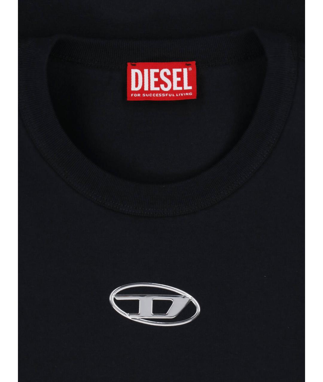 DIESEL Черная хлопковая футболка, фото 3