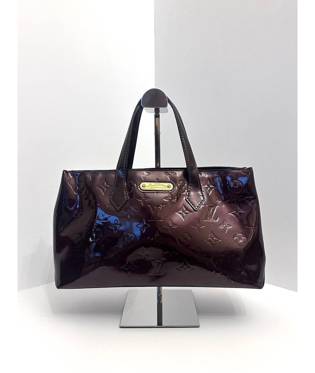 LOUIS VUITTON Бордовая сумка с короткими ручками из лакированной кожи, фото 9