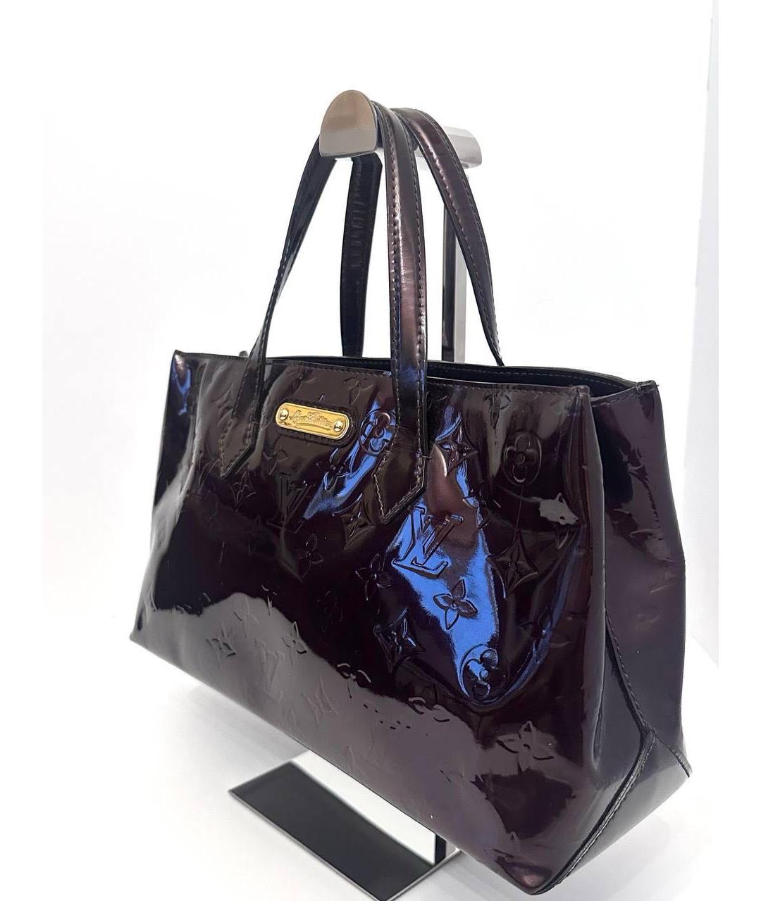 LOUIS VUITTON Бордовая сумка с короткими ручками из лакированной кожи, фото 3