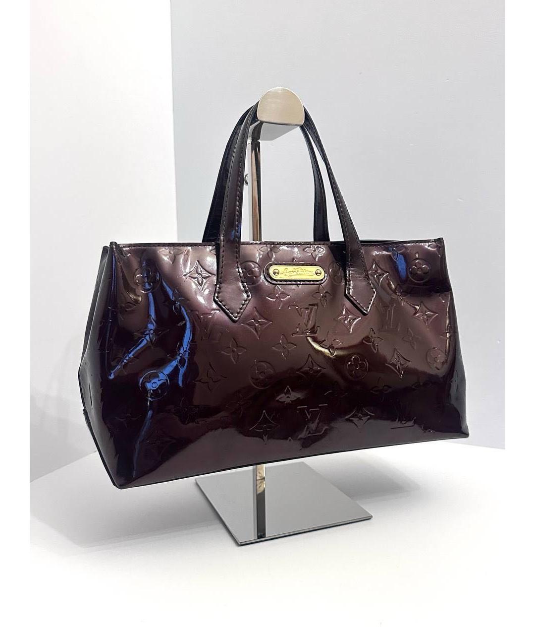 LOUIS VUITTON Бордовая сумка с короткими ручками из лакированной кожи, фото 4