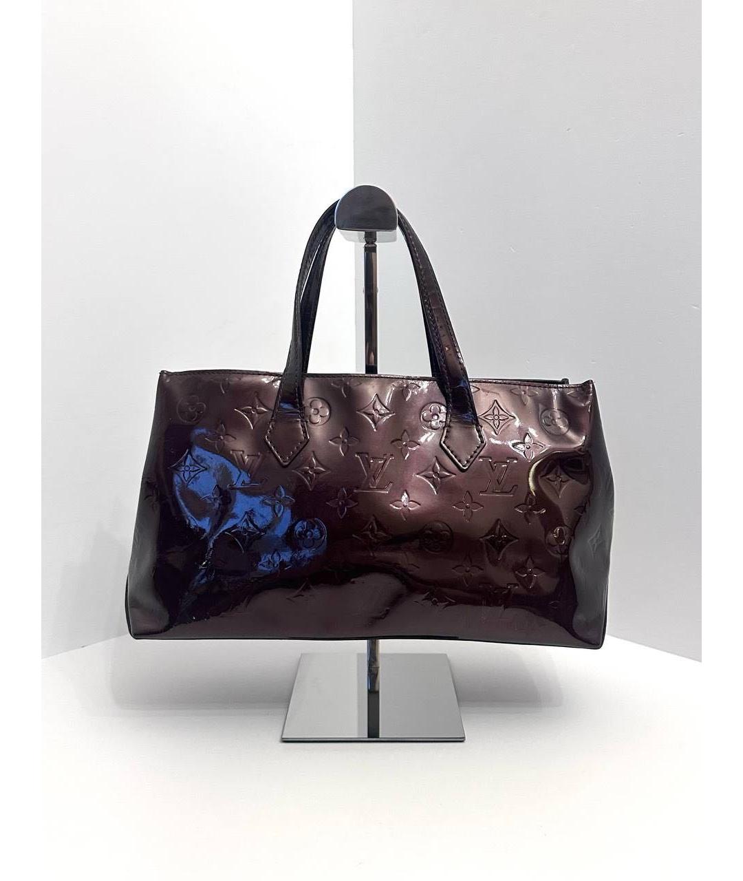 LOUIS VUITTON Бордовая сумка с короткими ручками из лакированной кожи, фото 5