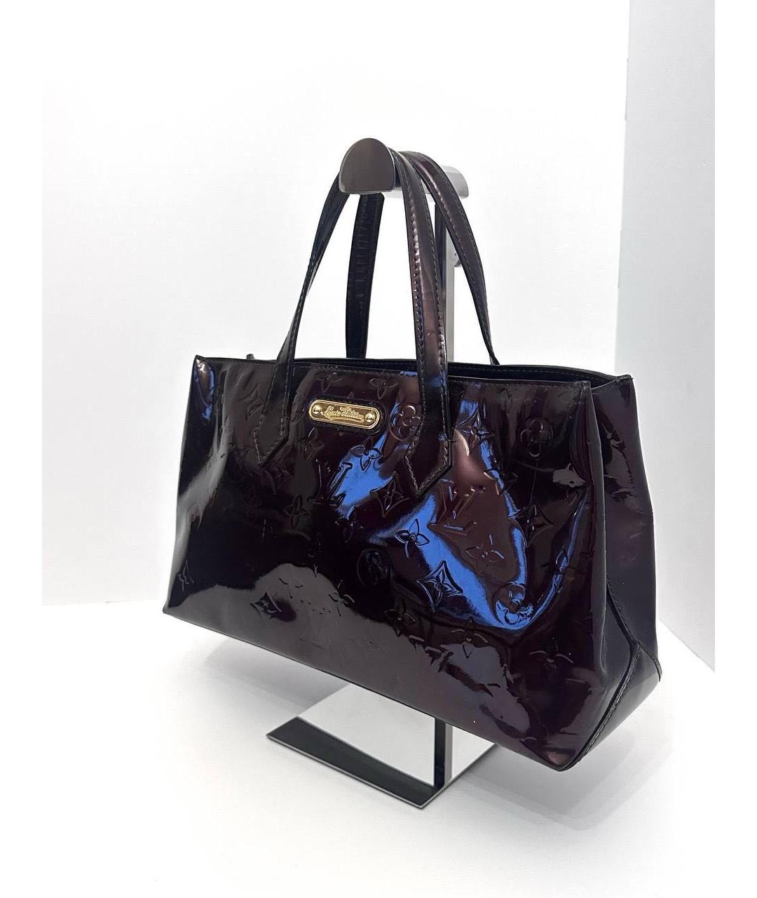 LOUIS VUITTON Бордовая сумка с короткими ручками из лакированной кожи, фото 2