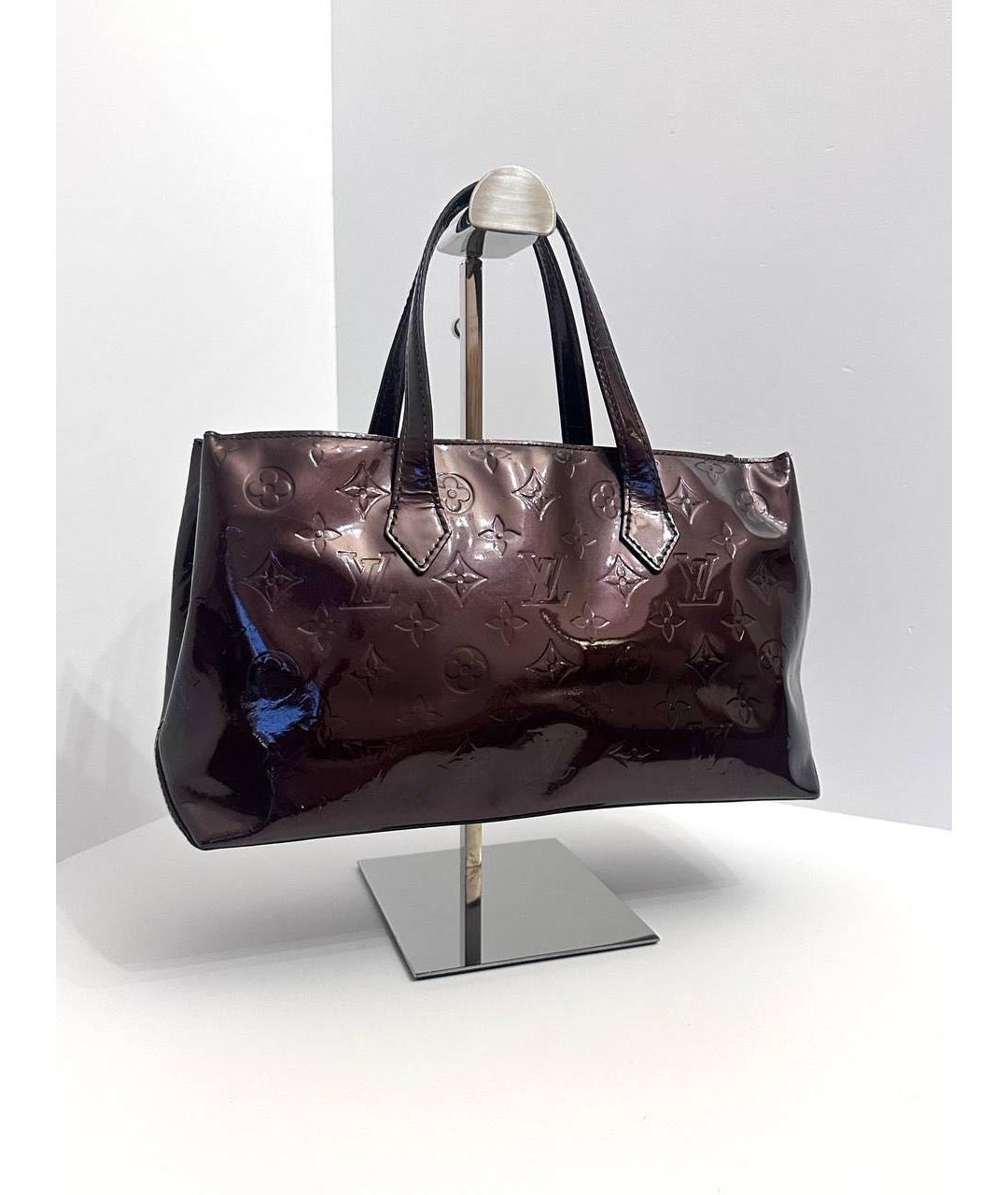 LOUIS VUITTON Бордовая сумка с короткими ручками из лакированной кожи, фото 6