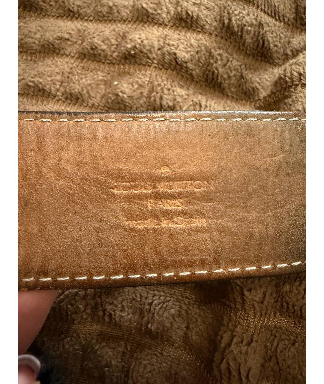 LOUIS VUITTON Коричневый кожаный ремень, фото 2