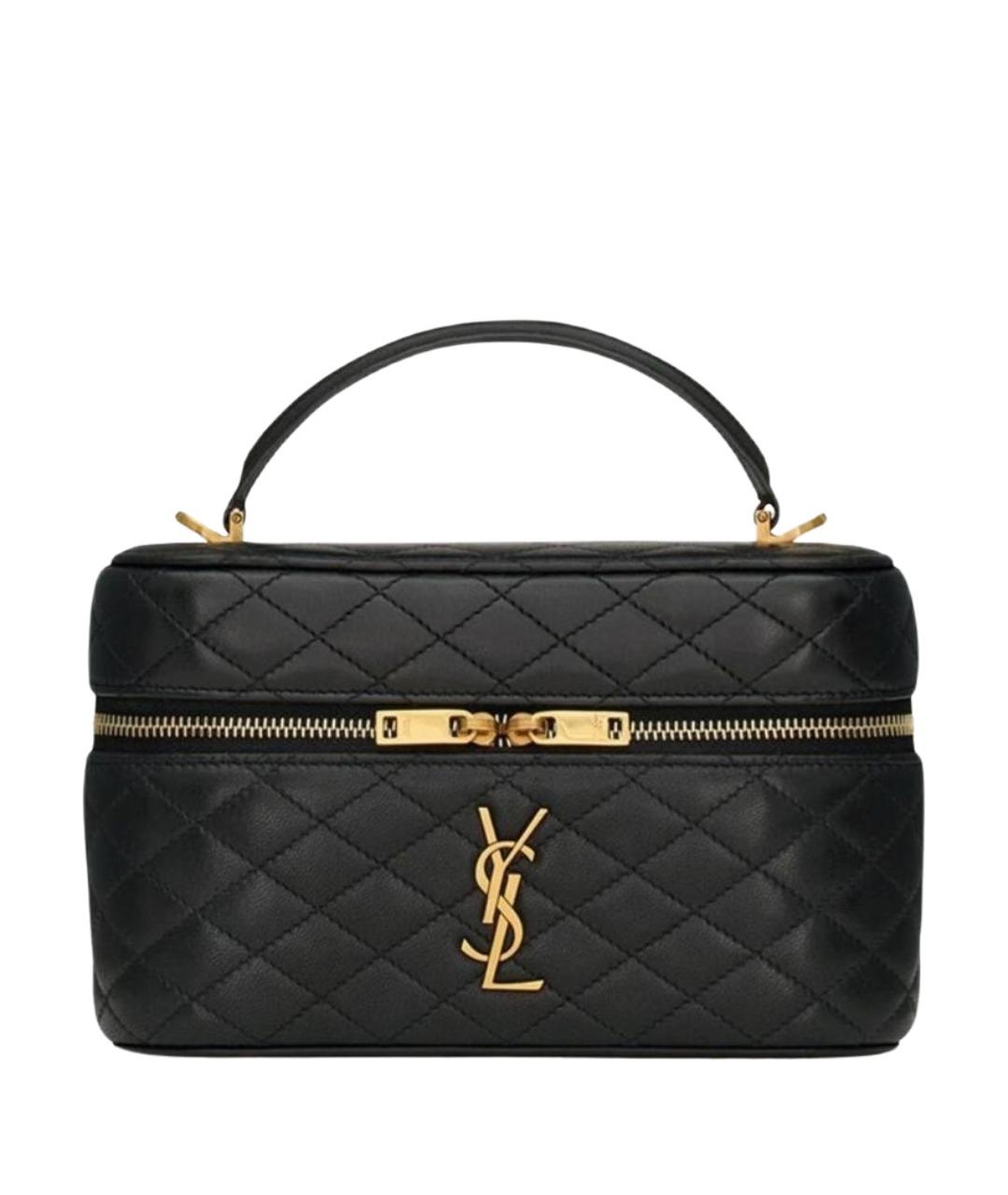 SAINT LAURENT Черная кожаная сумка через плечо, фото 1