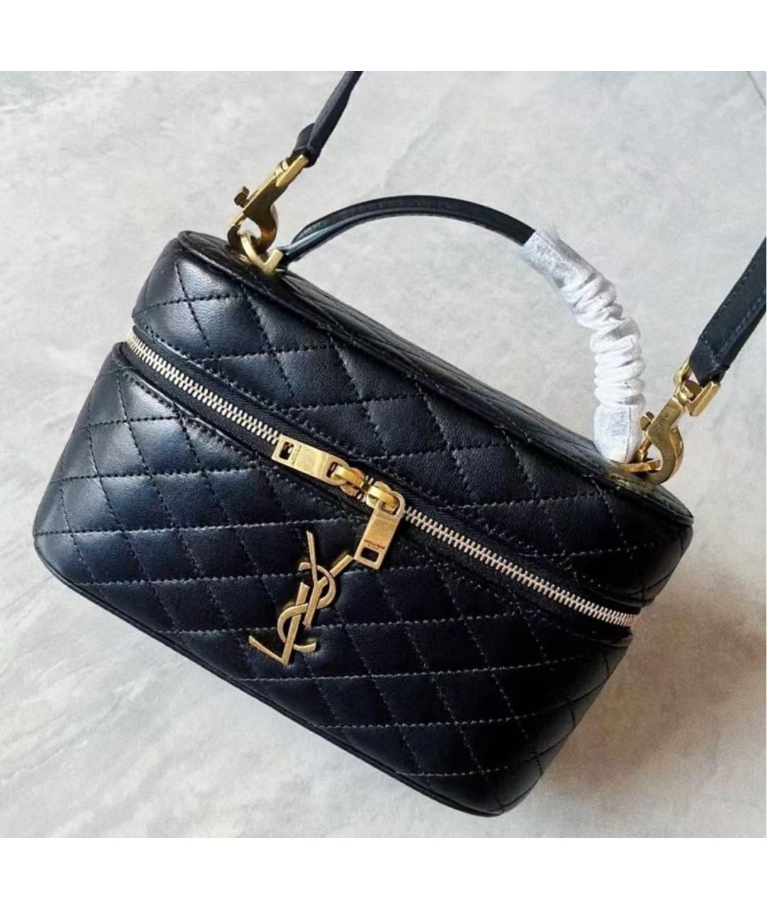 SAINT LAURENT Черная кожаная сумка через плечо, фото 6