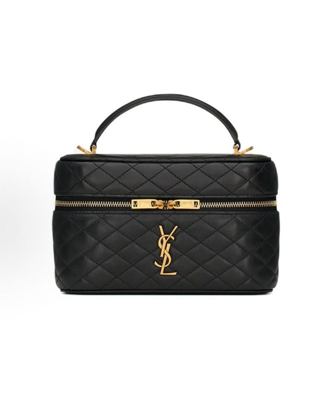 SAINT LAURENT Черная кожаная сумка через плечо, фото 9