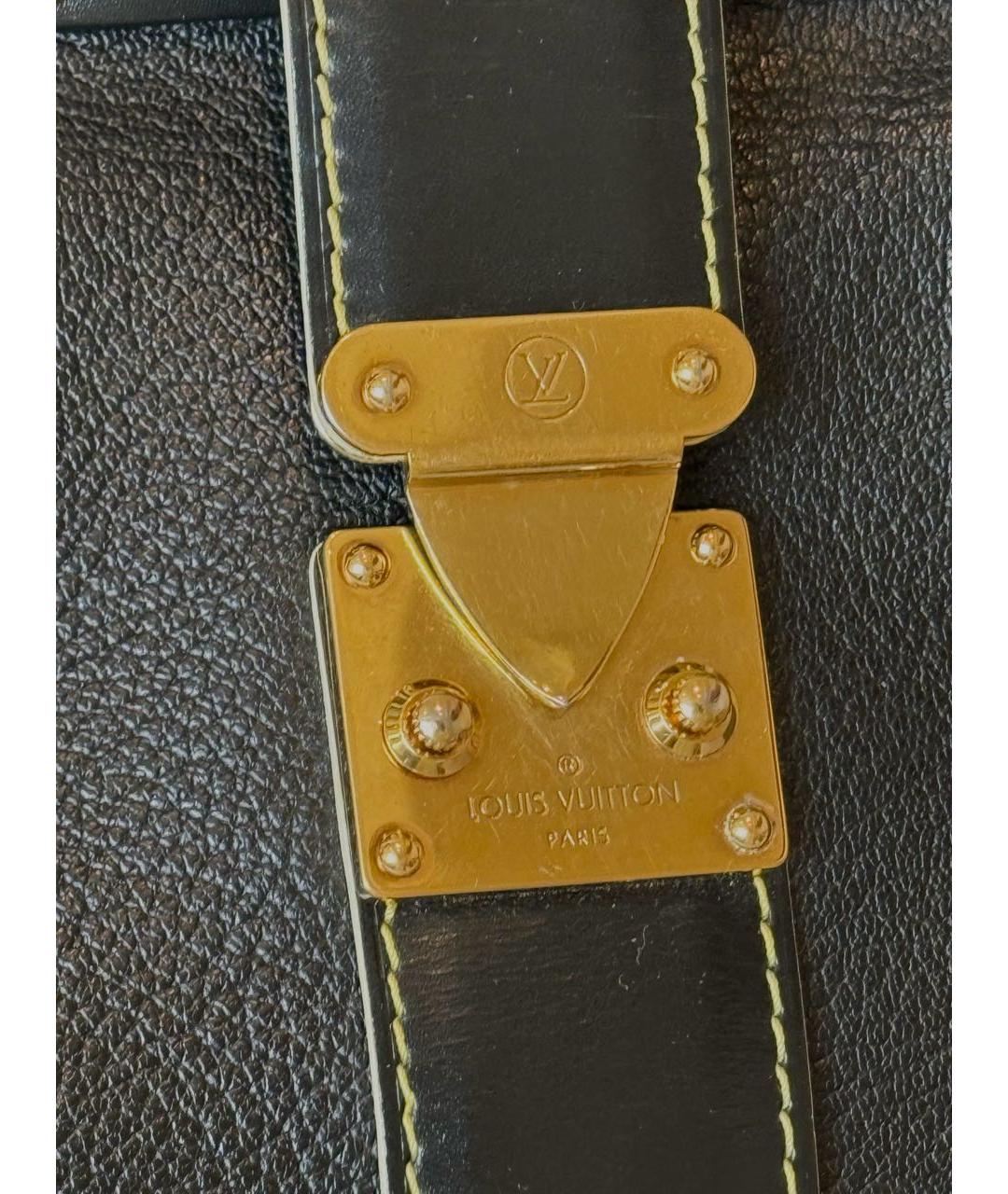 LOUIS VUITTON Черная кожаная сумка с короткими ручками, фото 4