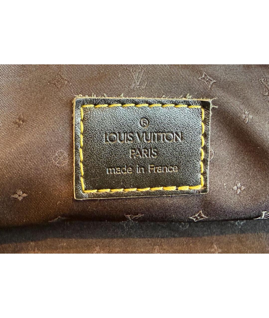 LOUIS VUITTON Черная кожаная сумка с короткими ручками, фото 5
