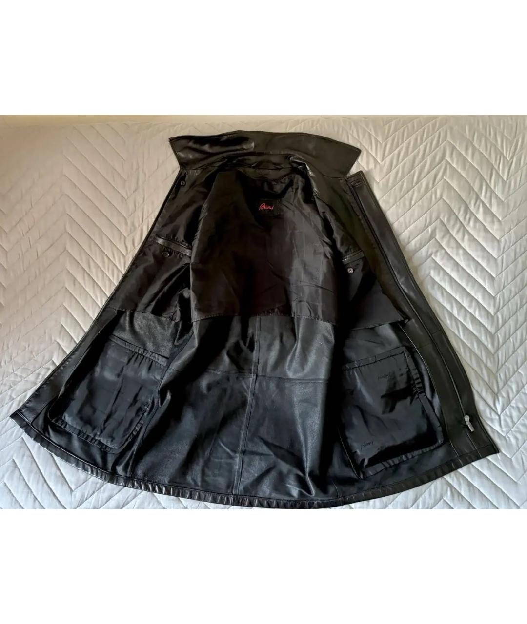 BRIONI Черная кожаная куртка, фото 4