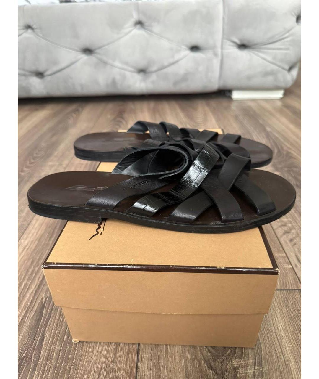 SANTONI Кожаные шлепанцы, фото 5