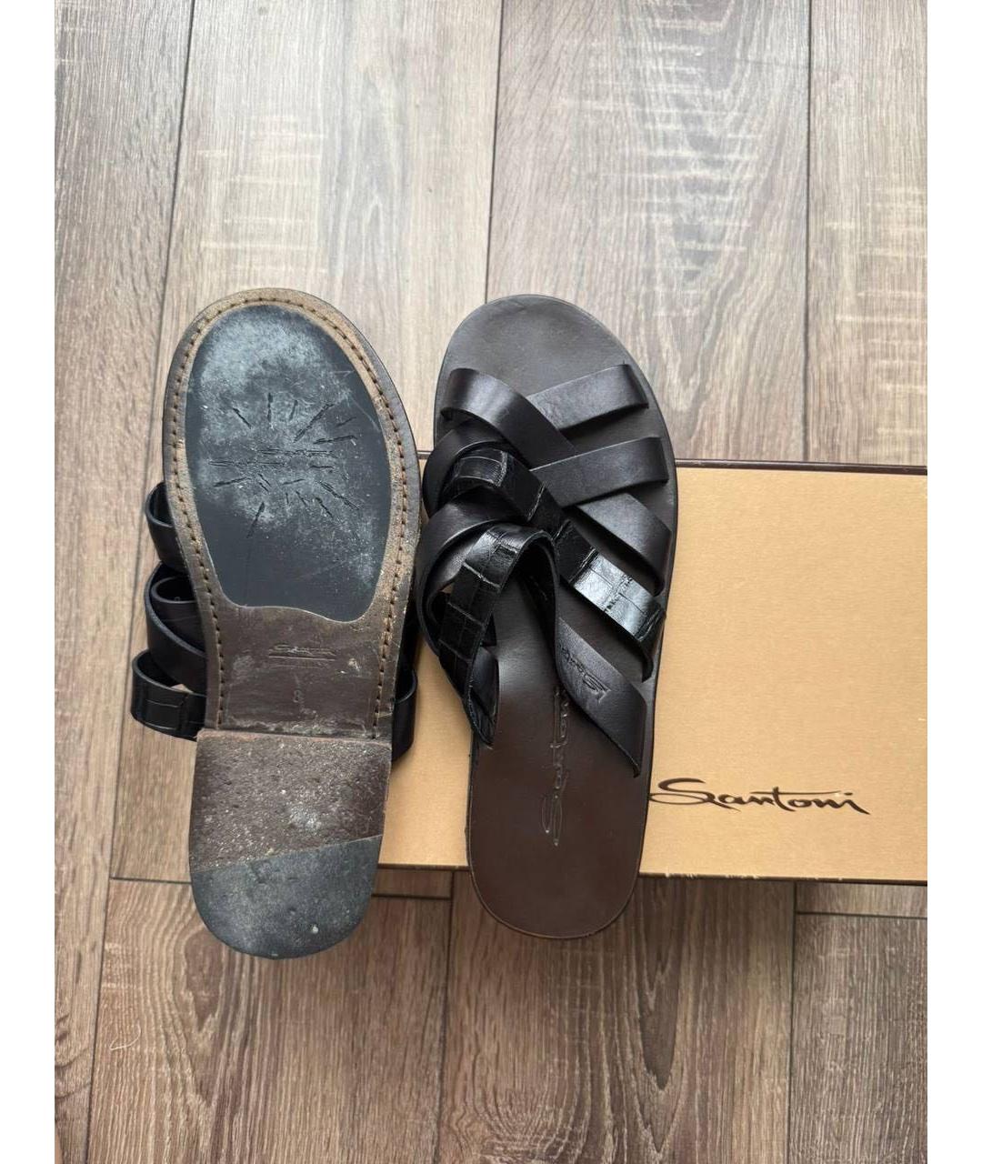SANTONI Кожаные шлепанцы, фото 4