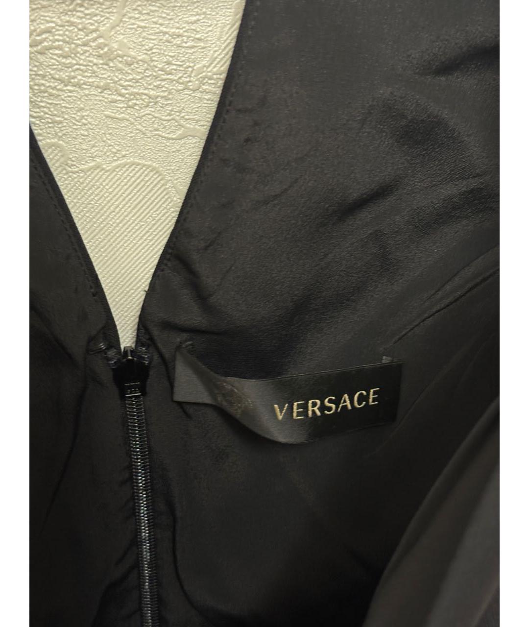 VERSACE Черное вискозное коктейльное платье, фото 3