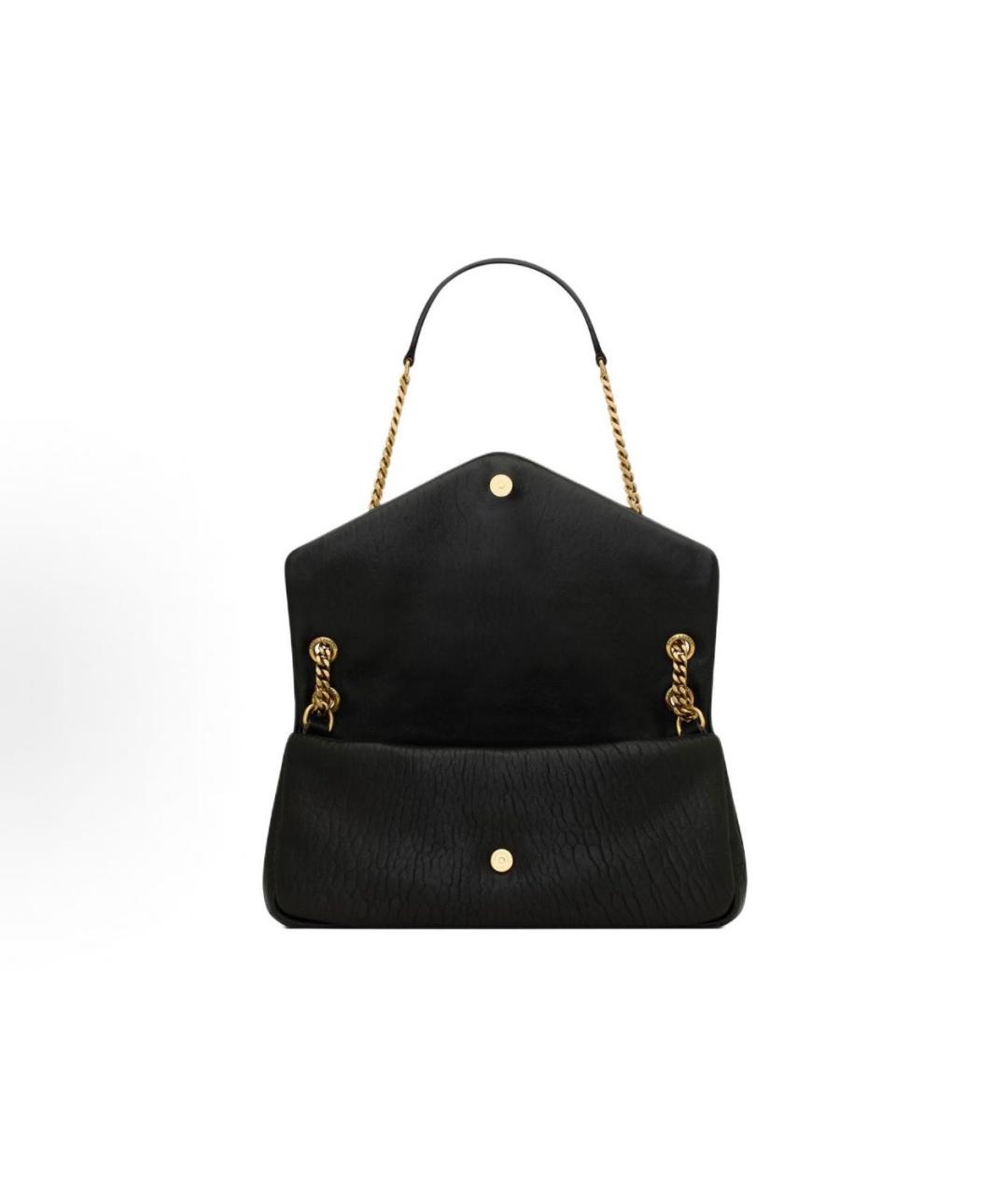 SAINT LAURENT Черная кожаная сумка с короткими ручками, фото 3