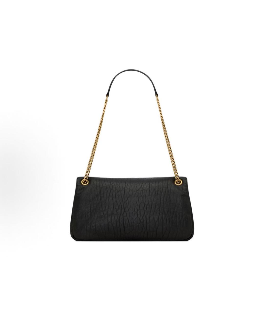 SAINT LAURENT Черная кожаная сумка с короткими ручками, фото 4