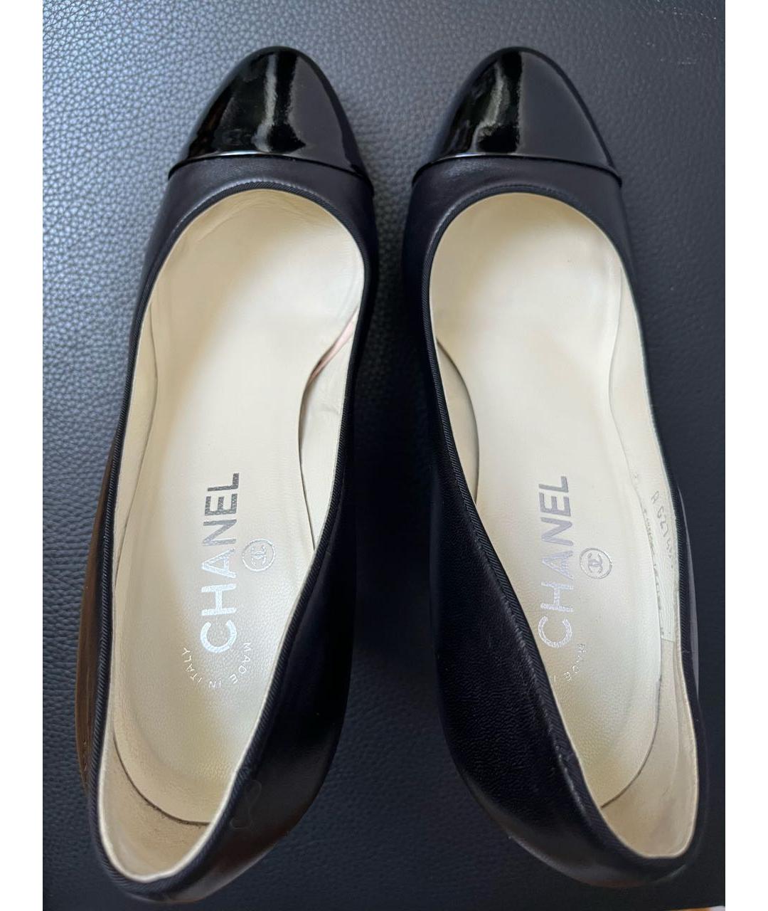 CHANEL Черные кожаные туфли, фото 6