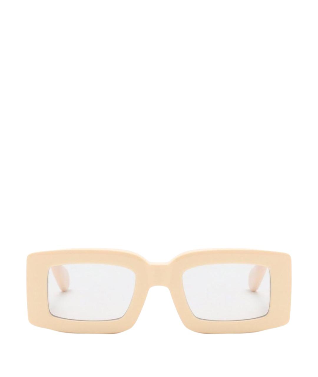 JACQUEMUS Бежевые пластиковые солнцезащитные очки, фото 1
