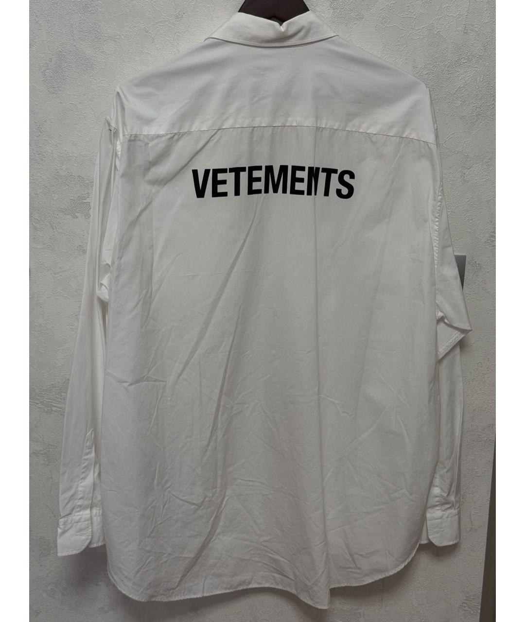 VETEMENTS Белая хлопковая кэжуал рубашка, фото 2