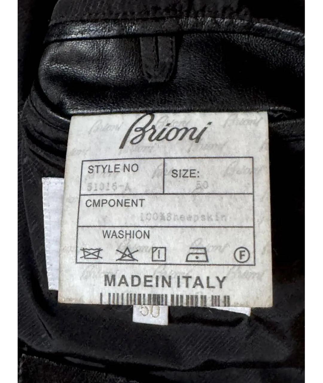 BRIONI Черная кожаная куртка, фото 8
