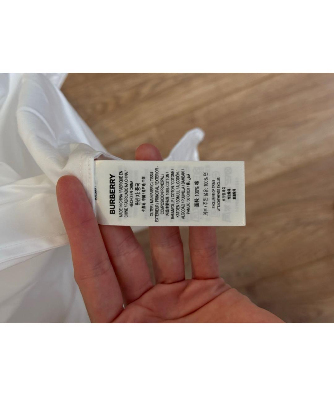 BURBERRY Белая хлопковая рубашка, фото 6