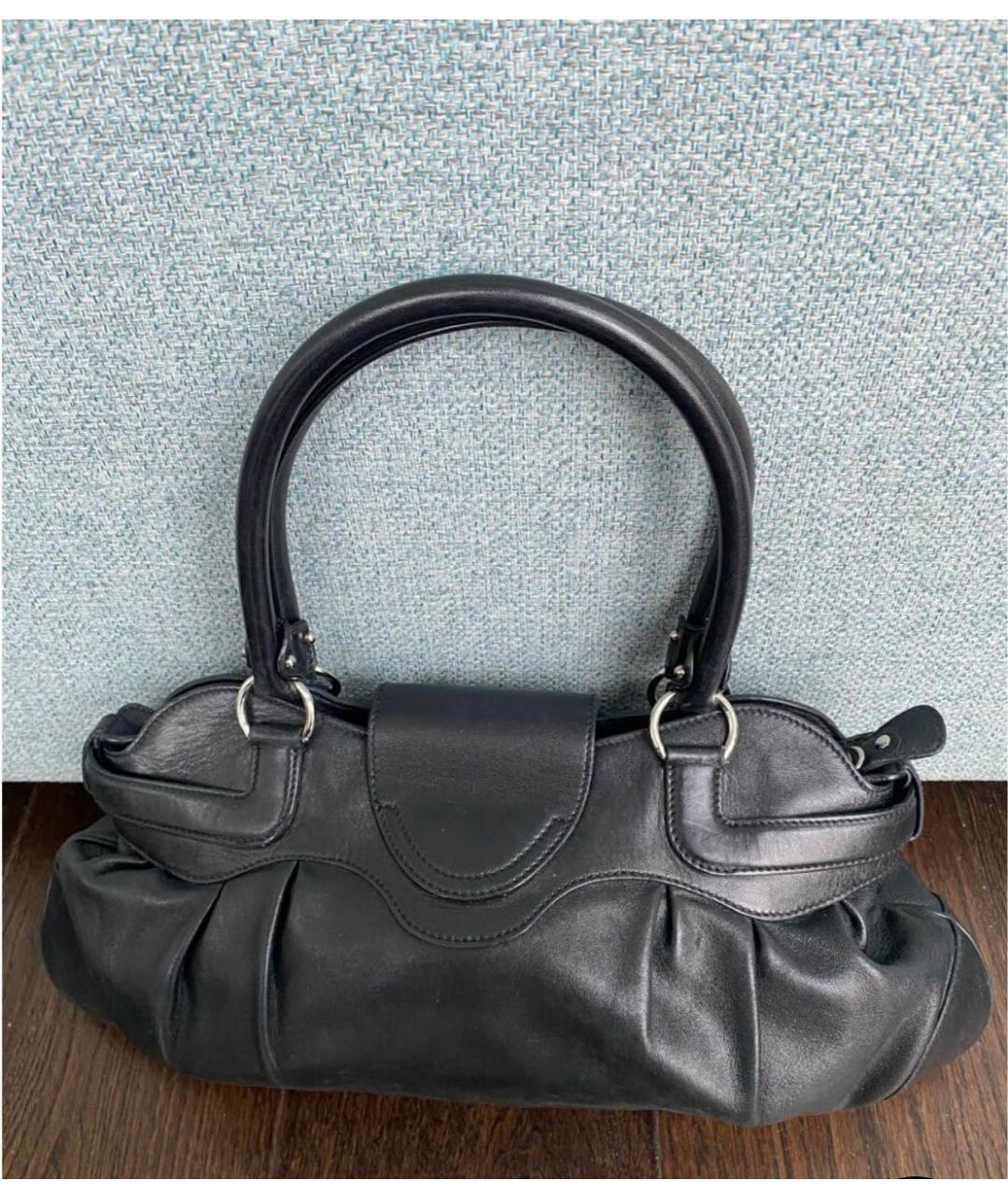 FERRAGAMO Черная кожаная сумка с короткими ручками, фото 3