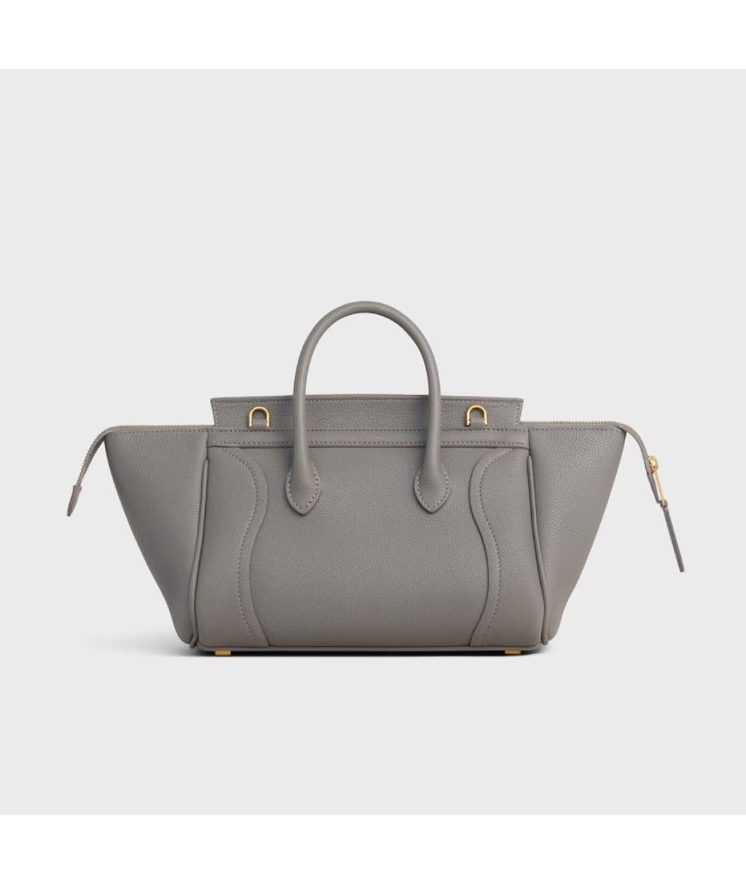 CELINE Серая кожаная сумка тоут, фото 3