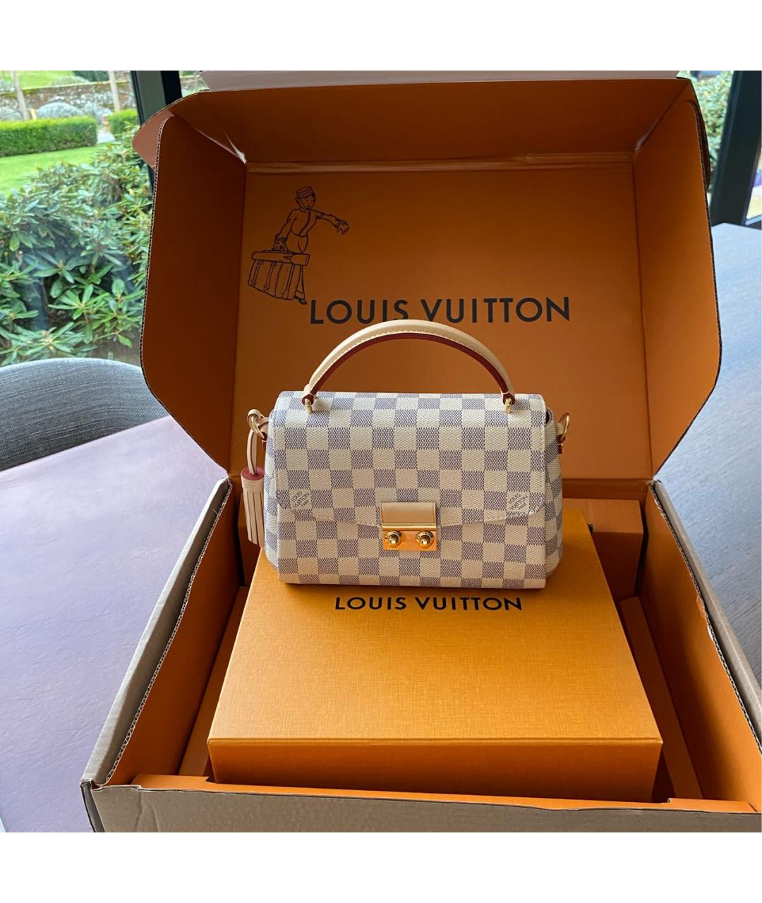 LOUIS VUITTON Бежевая сумка с короткими ручками, фото 7