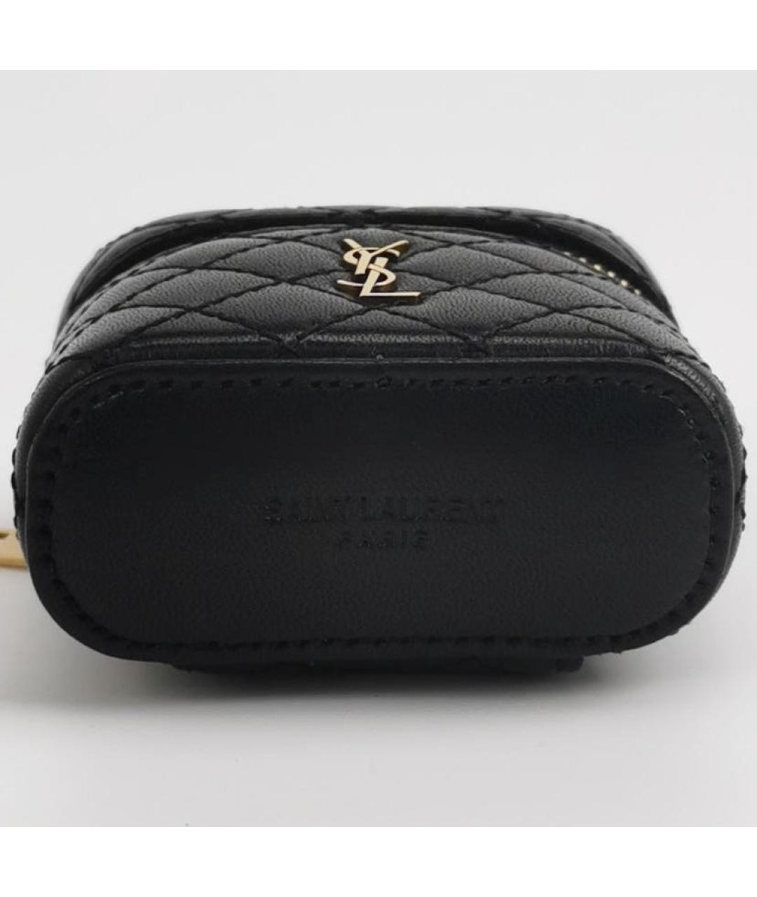 SAINT LAURENT Черная кожаная сумка с короткими ручками, фото 3
