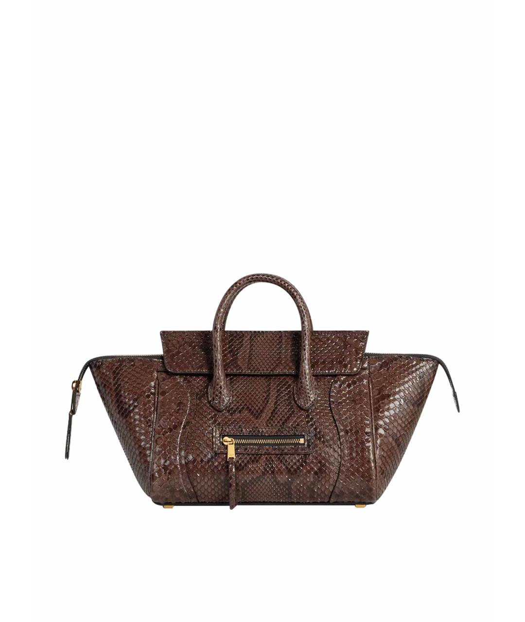CELINE Коричневая кожаная сумка тоут, фото 1