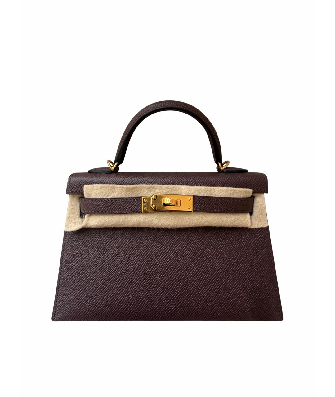 HERMES Бордовая кожаная сумка через плечо, фото 1