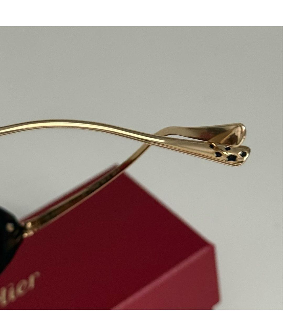 CARTIER Коричневые металлические солнцезащитные очки, фото 8