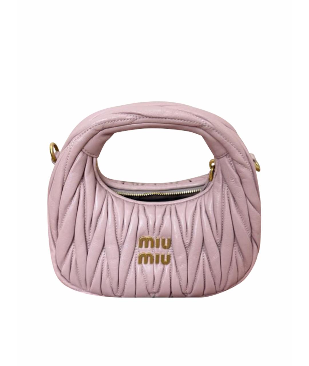 MIU MIU Розовая кожаная сумка через плечо, фото 1