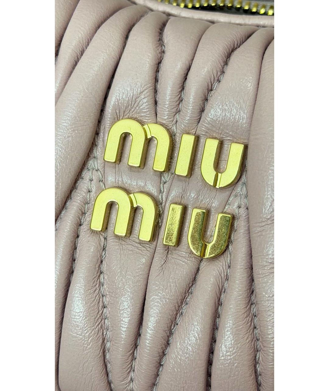 MIU MIU Розовая кожаная сумка через плечо, фото 3