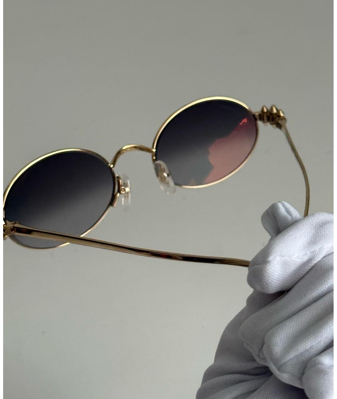 CARTIER Золотые металлические солнцезащитные очки, фото 7