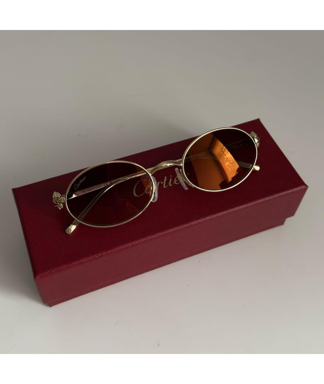CARTIER Золотые металлические солнцезащитные очки, фото 4