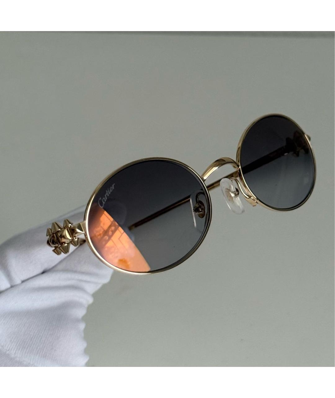 CARTIER Золотые металлические солнцезащитные очки, фото 6
