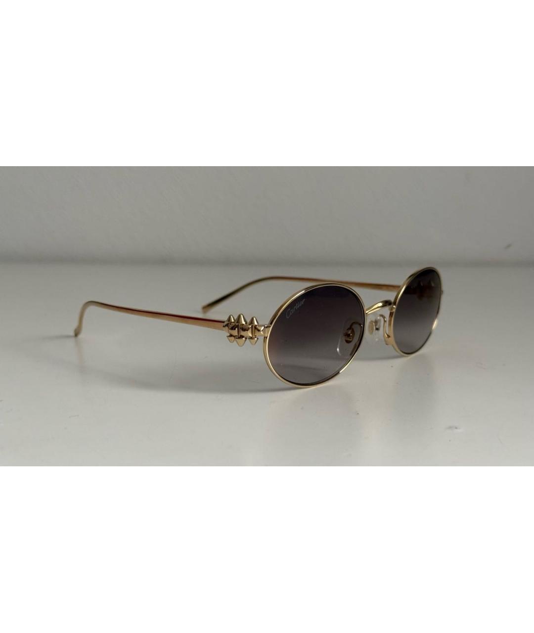 CARTIER Золотые металлические солнцезащитные очки, фото 2