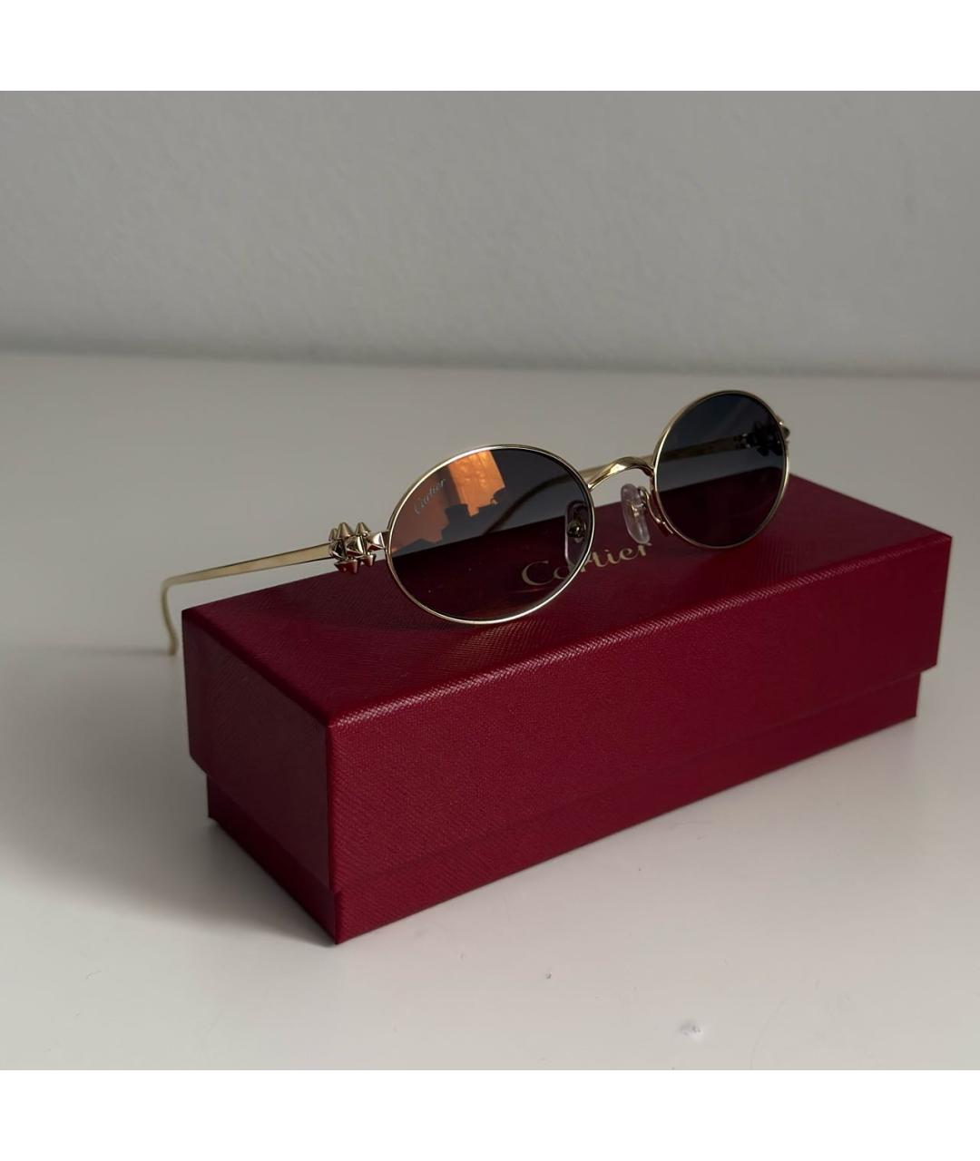 CARTIER Золотые металлические солнцезащитные очки, фото 5