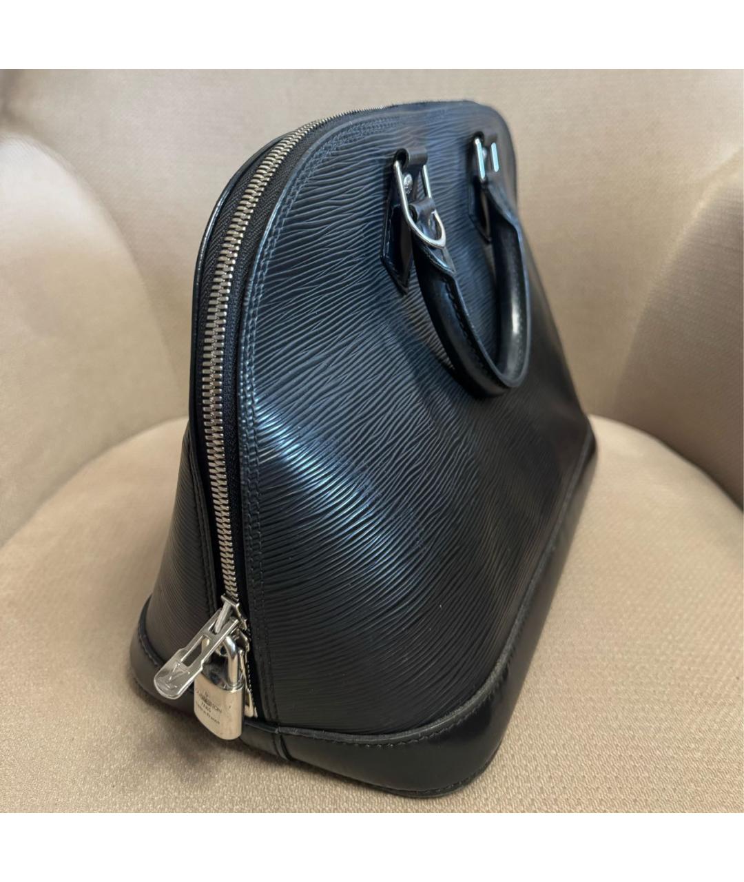 LOUIS VUITTON Черная кожаная сумка с короткими ручками, фото 2