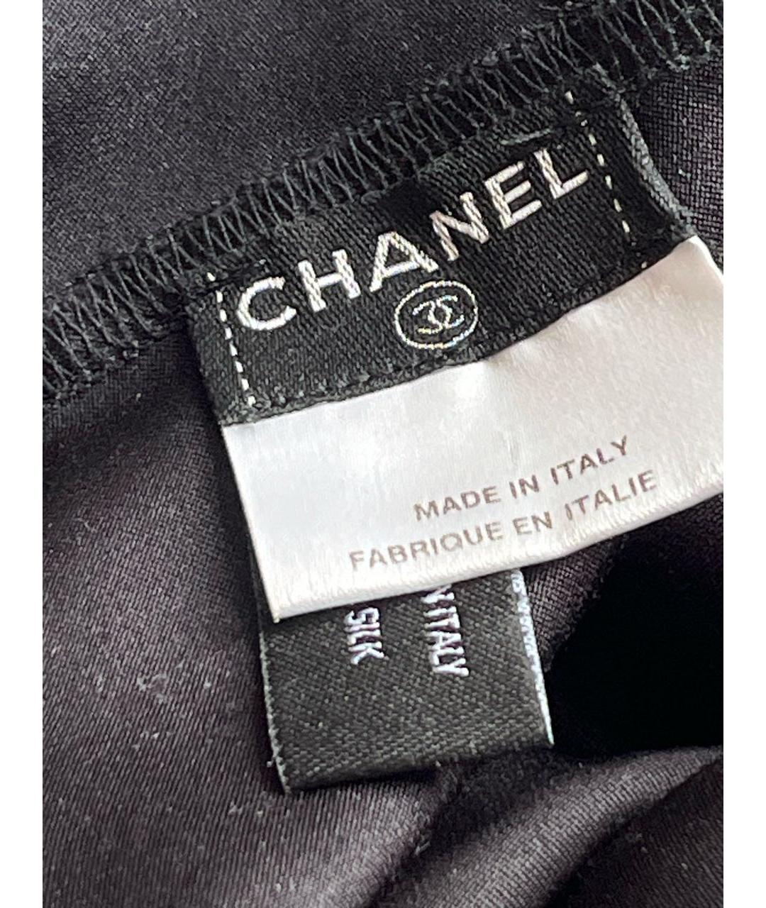 CHANEL Черная шелковая блузы, фото 5