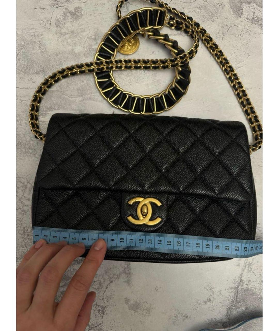 CHANEL Черная кожаная сумка через плечо, фото 3