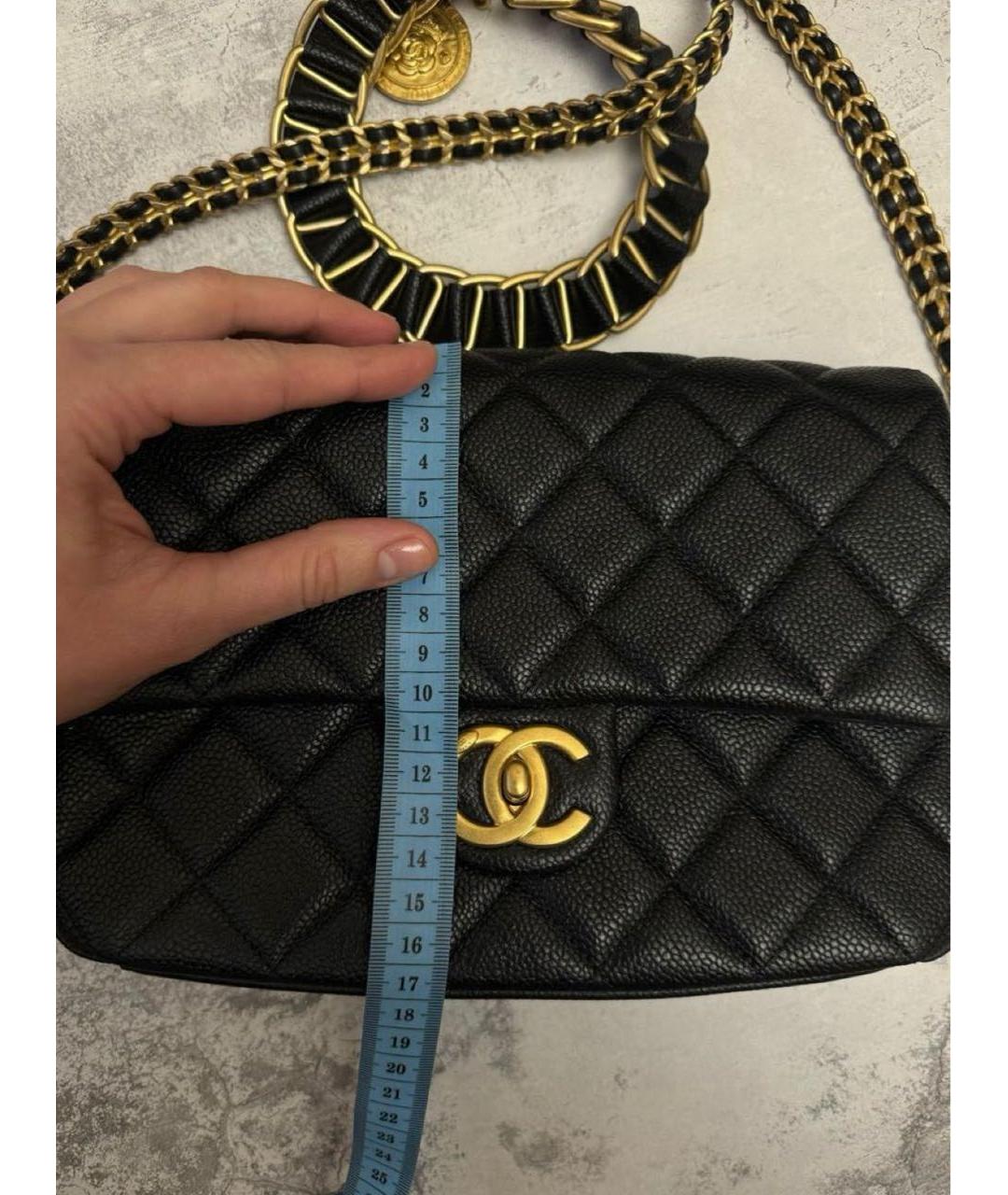 CHANEL Черная кожаная сумка через плечо, фото 6