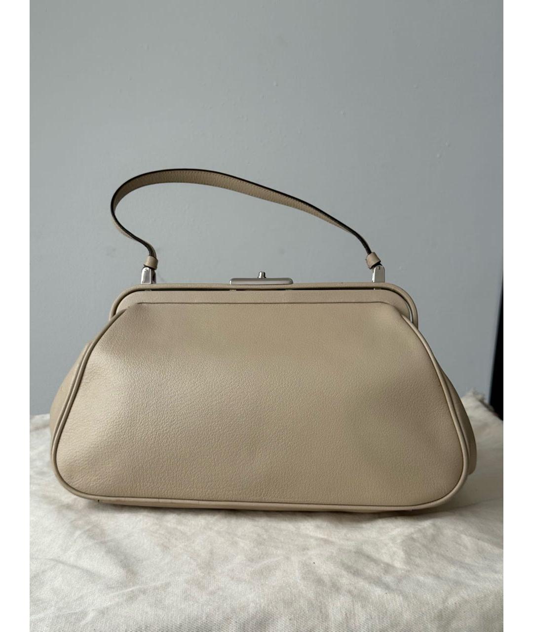 PRADA Бежевая кожаная сумка через плечо, фото 3