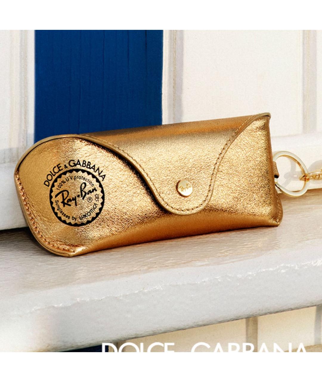 DOLCE&GABBANA Оранжевые металлические солнцезащитные очки, фото 6