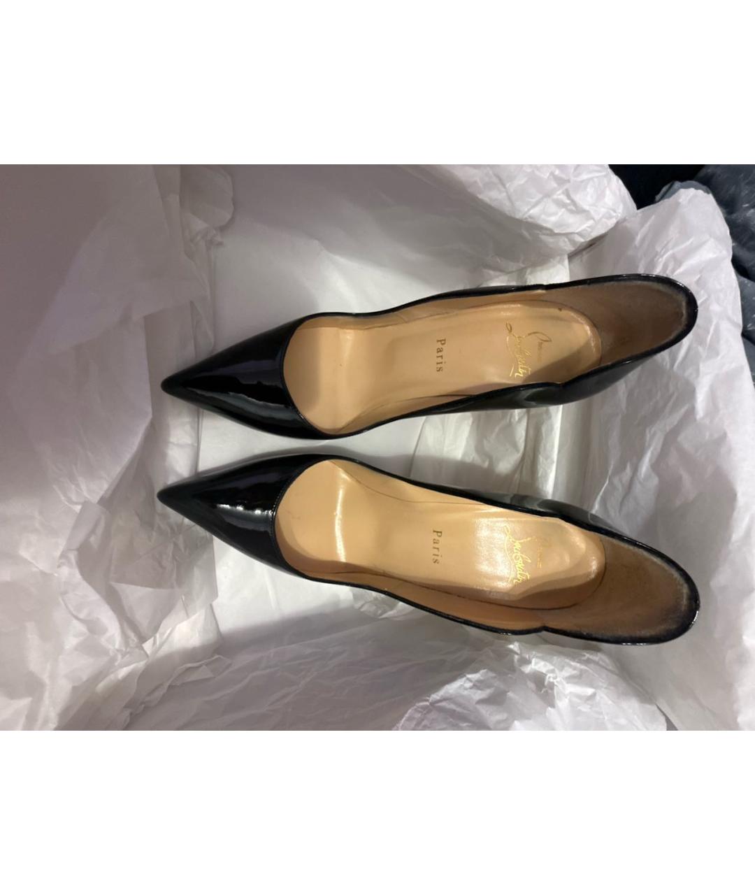 CHRISTIAN LOUBOUTIN Черные туфли из лакированной кожи, фото 2