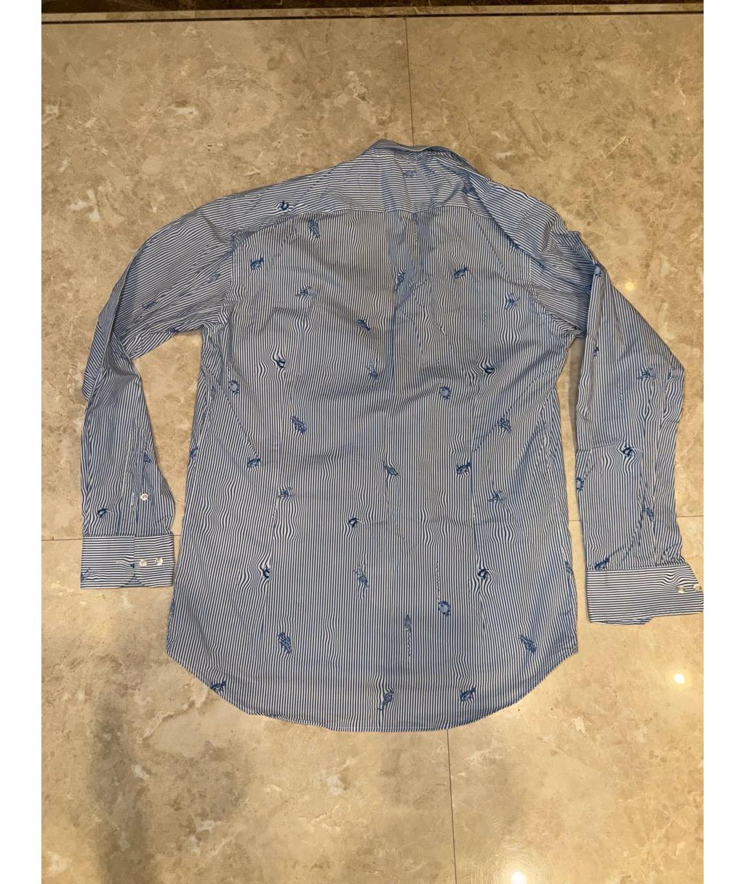 ETRO Голубая хлопковая кэжуал рубашка, фото 2