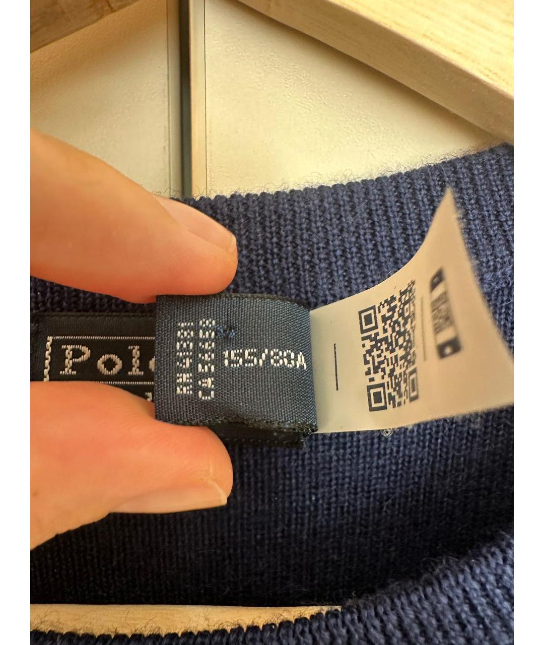 POLO RALPH LAUREN Темно-синее шерстяное повседневное платье, фото 5