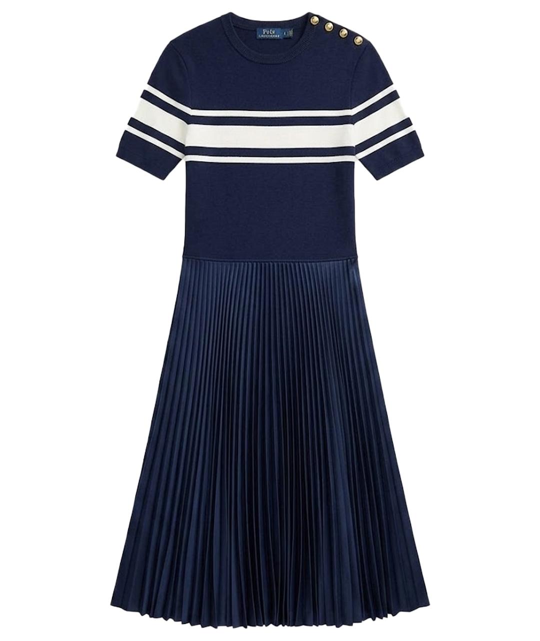 POLO RALPH LAUREN Темно-синее шерстяное повседневное платье, фото 1