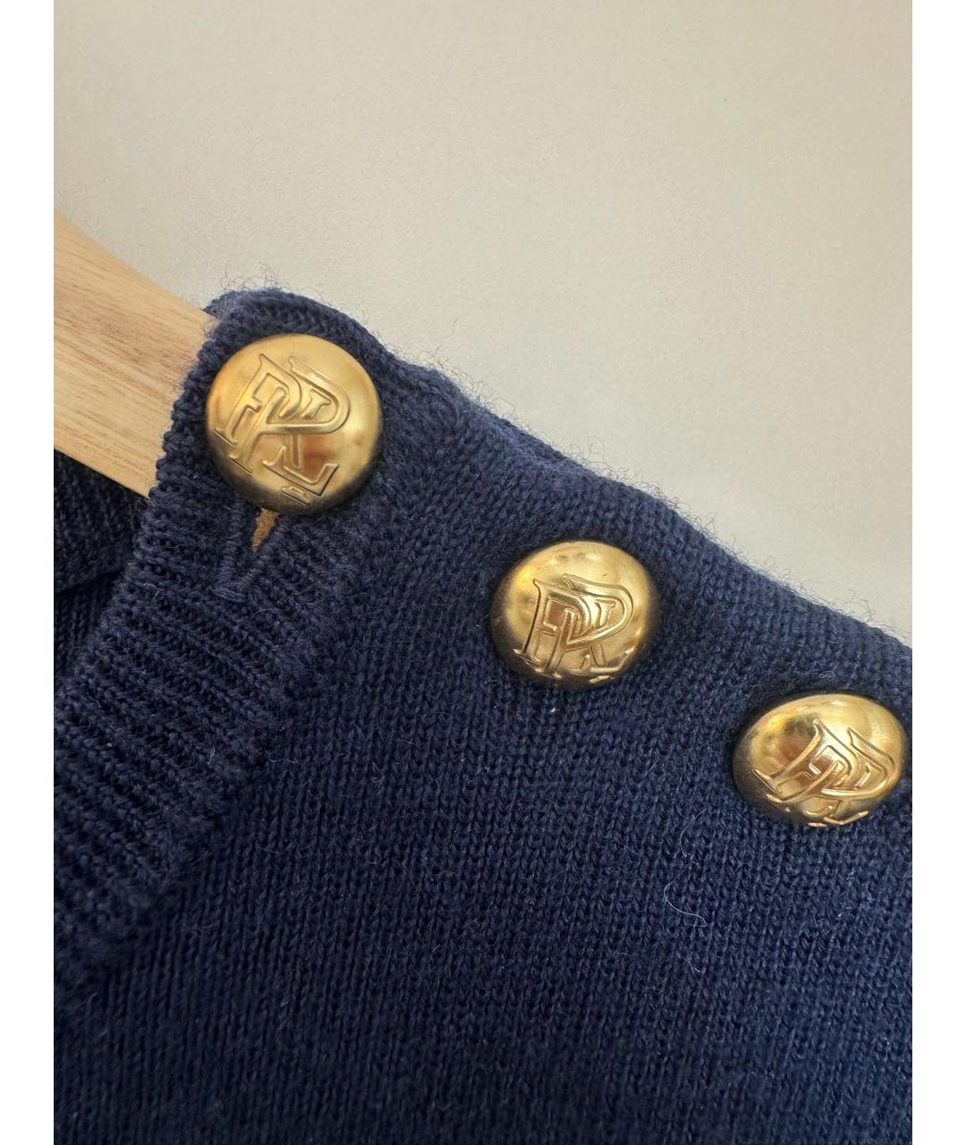 POLO RALPH LAUREN Темно-синее шерстяное повседневное платье, фото 4